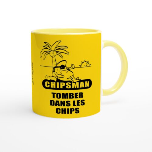 CHIPSMAN DANS LES CHIPS - 11oz Ceramic Mug  Ceramic Yellow